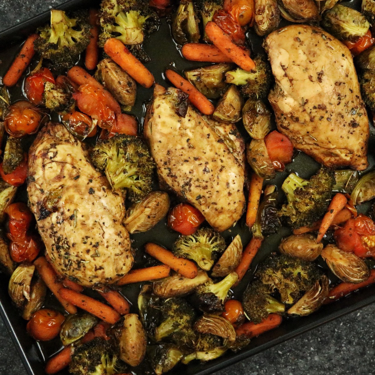 One-Pan Balsamic Chicken & Veggie Dinner