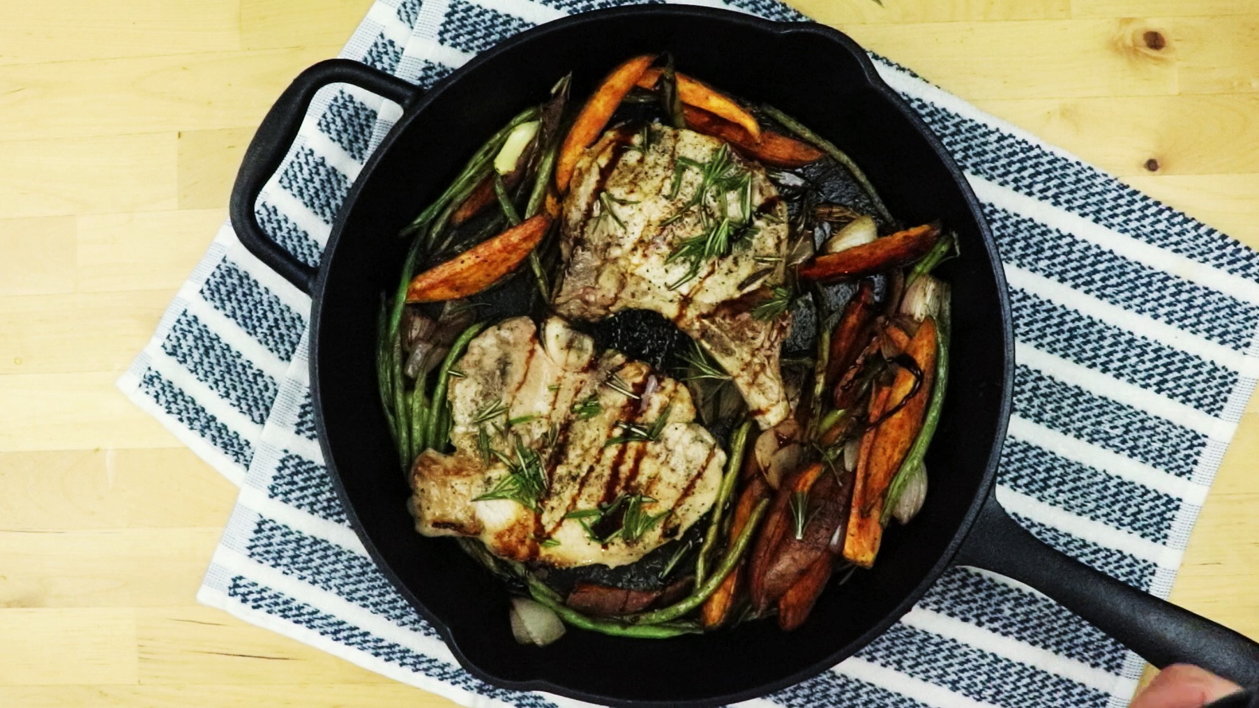 One Skillet Pork Chop & Veggie Dinner
