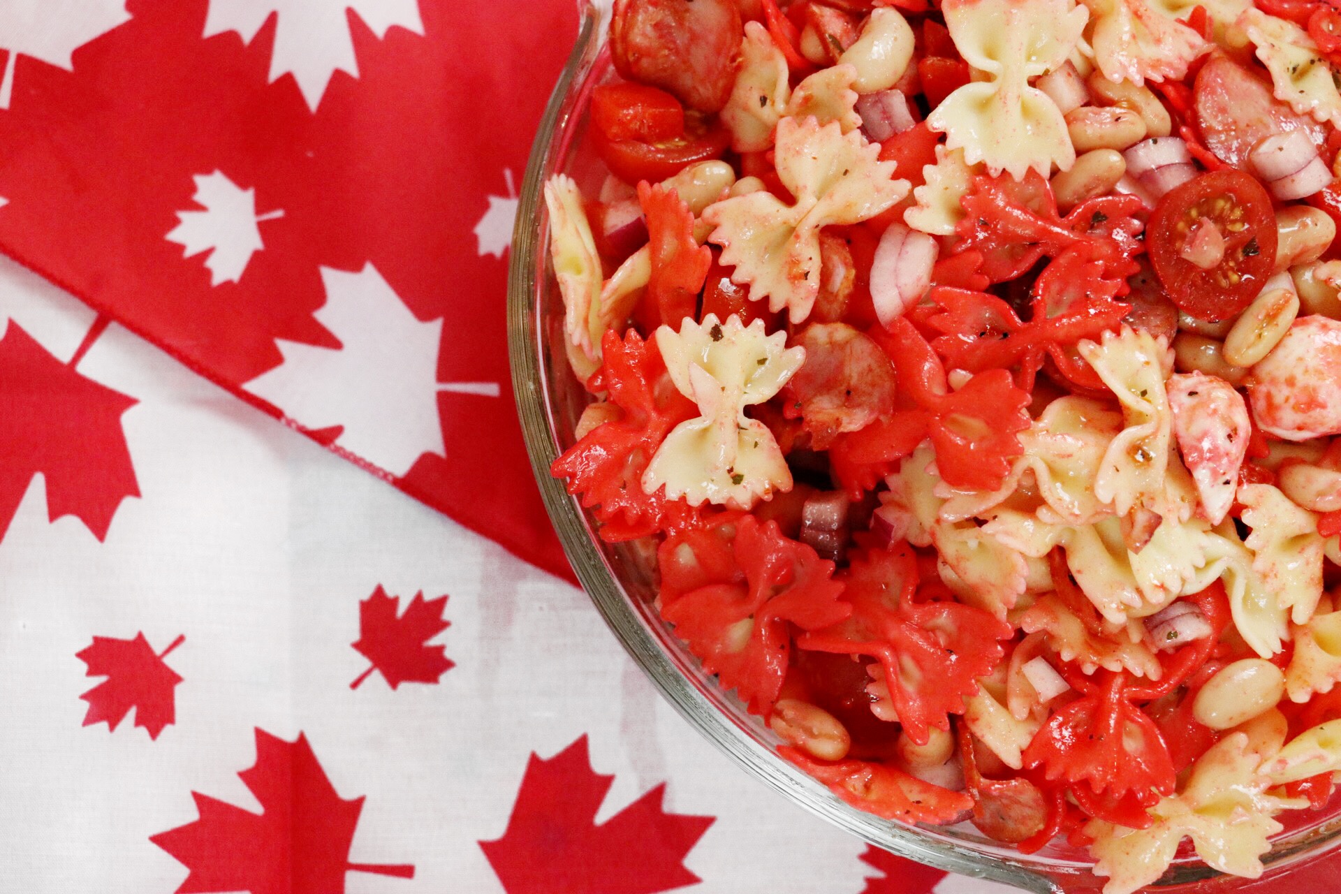 Canada Day Firecracker Pasta Salad Canada Day Firecracker Pasta Salad