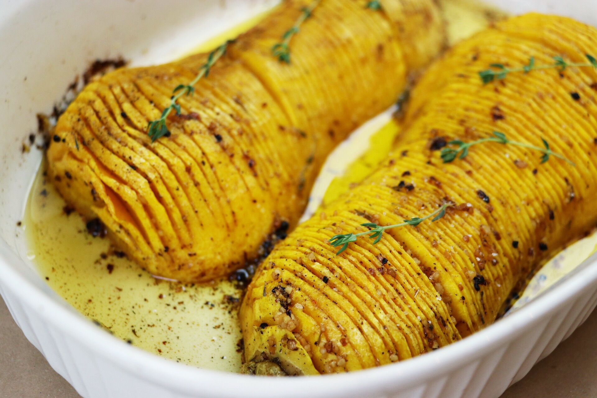 Hasselback Butternut Squash Roasted Side Dish