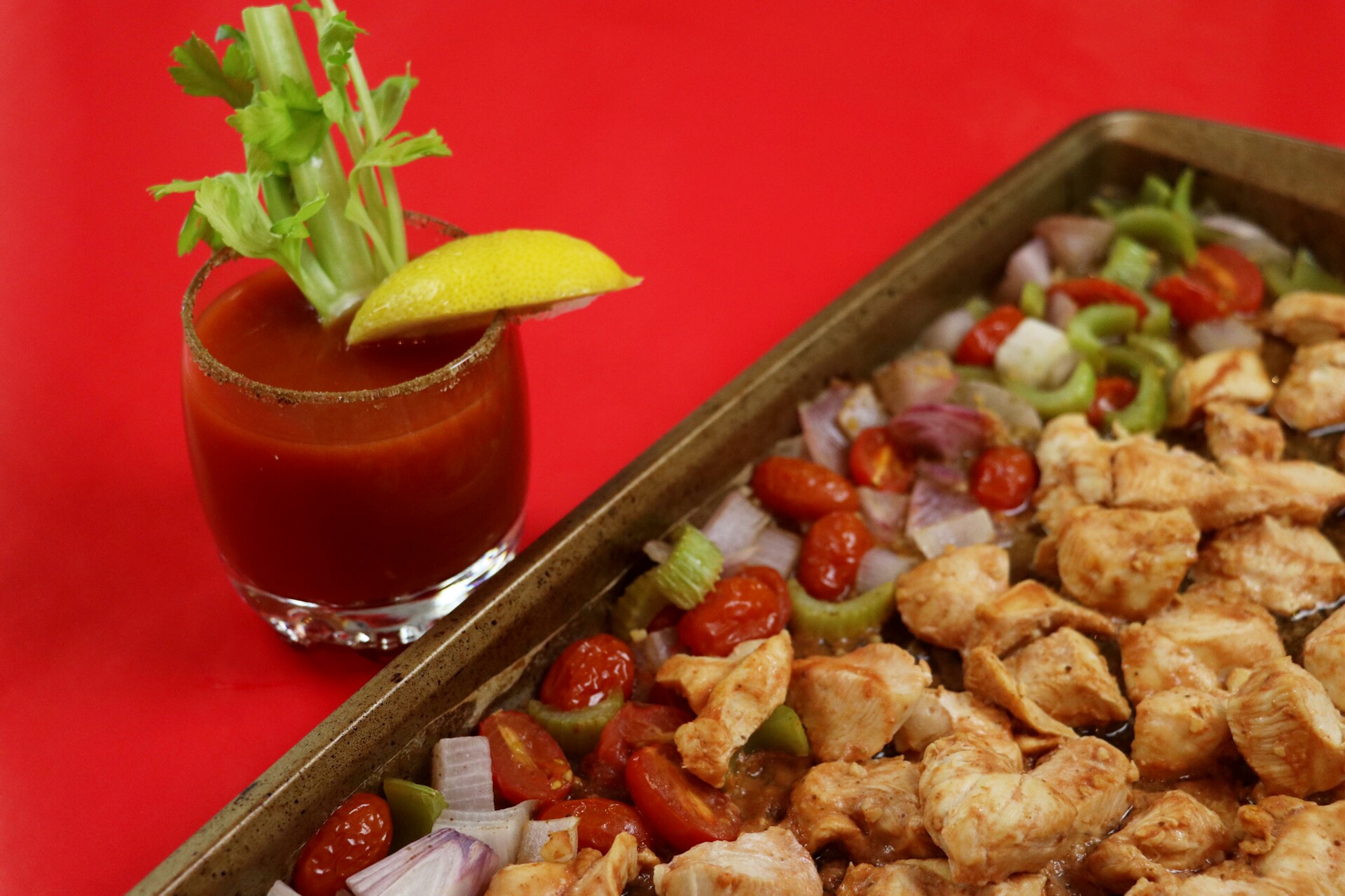Bloody Mary Sheet Pan Chicken Dinner Bloody Mary Sheet Pan Chicken Dinner